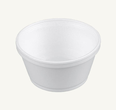 Dart 8SJ20, 8-Ounce Customizable White Foam Cold And Hot Food Container with Translucent Vented Lid, Dessert Ice-Cream Yogurt Cups, Deli Food Containers with Matching Covers