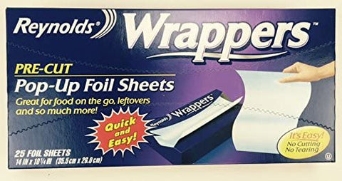 Image of Reynolds Pre-cut Pop-up Foil Sheets Food Wrappers (25 Sheets)