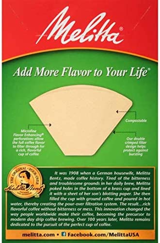 MELITTA INC Melitta 624412#4 Natural Brown Cone Coffee Filters, CT