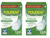 Polident 3 Minute Denture Cleaner Tablets 120 count for Maintaining Good Clean Full/Partial Dentures Mouthguards (2 Packs)