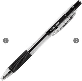 Clip Click Retractable Ball Point Pens, 1.0 mm Black Ink, Set of 8