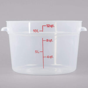 Cambro Camware Bundle 6 &12 Quart Translucent Round Food Storage Containers with Lids