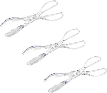 Chef Craft Premium Clear Salad Tongs Heavy Duty Design, 11.25-Inches Long (3-Pack)