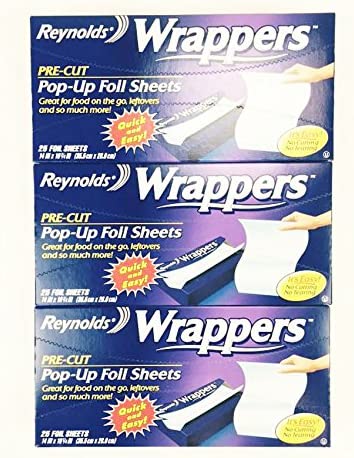 Image of Reynolds Pre-cut Pop-up Foil Sheets Food Wrappers (25 Sheets)