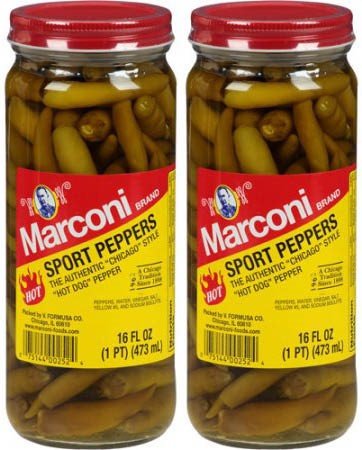 Marconi Brand Hot Sport Peppers, 16 fl oz