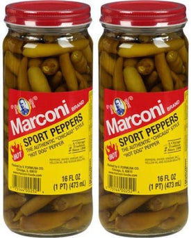 Marconi Brand Hot Sport Peppers, 16 fl oz