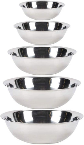 Vollrath Economy Mixing Bowl Set of 5 pcs (0.75, 1.5, 3, 4 & 5-Quart, Stainless Steel)