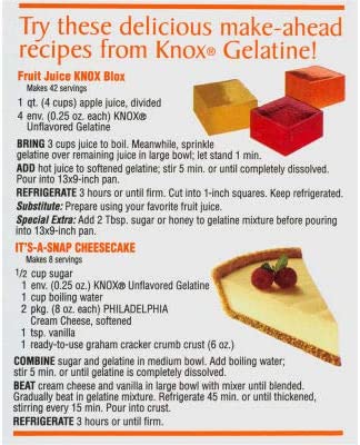 Knox Original Gelatine Unflavored - 1 oz. box (4 individual powder gelatin envelopes)