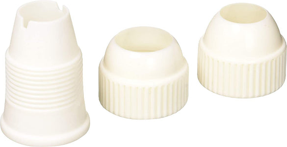 Ateco 3-Piece Medium Plastic Coupler - Fits Medium and Standard Size Decorating Tips