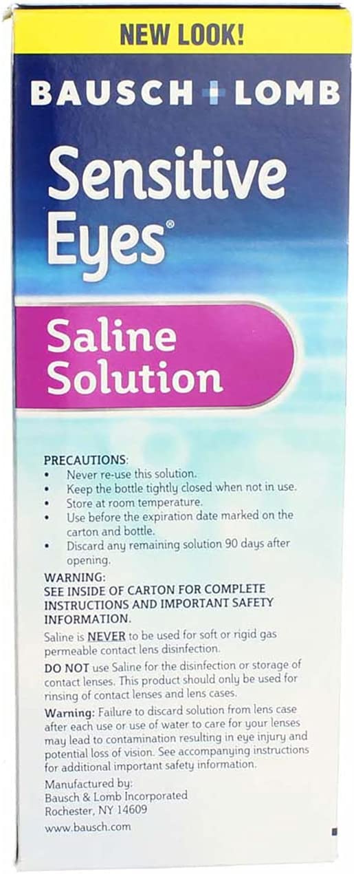 Bausch & Lomb Sensitive Eyes Saline Solution, 12-Ounce Bottles (Pack of 6) - Packaging May Vary