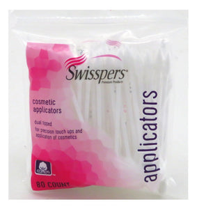 Swisspers Cotton Swabs 80 Count Cosmetic Applicators (3 Pack)