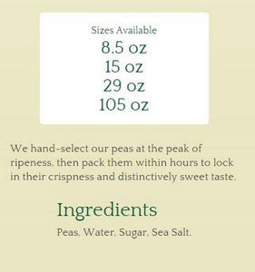 Del Monte Non-GMO Fresh Cut Sweet Peas w/ Natural Sea Salt 15 oz. (425g) cans (6 Pack)