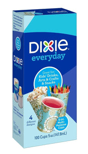 Dixie Bath Cups, Prints - 5 oz - 100 ct - 4 Pack