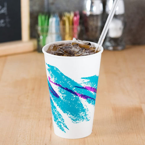Image of Dart Solo RP12NP-00055 Jazz 12 oz. Poly Paper Cold Cup - 100/Pack