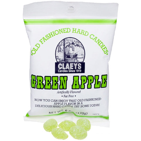 Image of Claey's Green Apple Hard Candy 6 pack - 6 oz bags