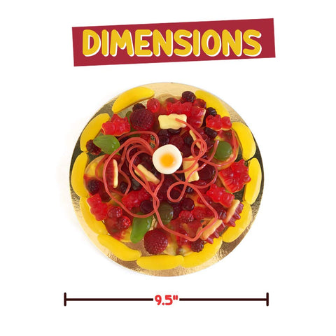 Image of Raindrops Gummy Candy Pizza - 8.5" of Yummy Toppings Made from Gummy Bears, Gummy Fruits, Licorice Ropes and More - Fun and Unique Candy Gifts (15.34 OZ)