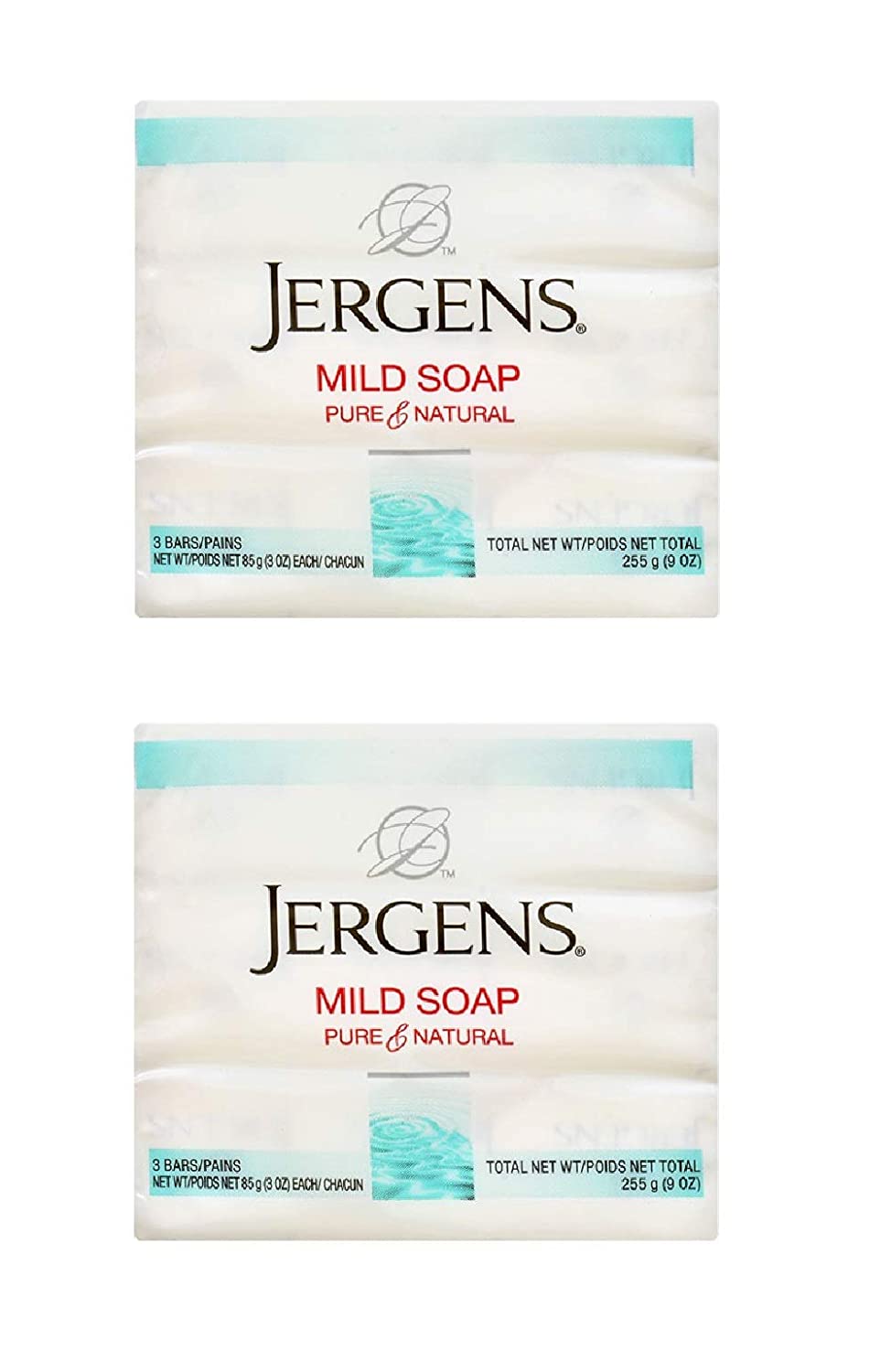 Jergens Mild Soap 3 Bars 3 oz ea (Pack of 2)
