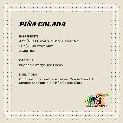 Image of Finest Call Premium Pina Colada Drink Mix, 1 Liter Bottle (33.8 Fl Oz)