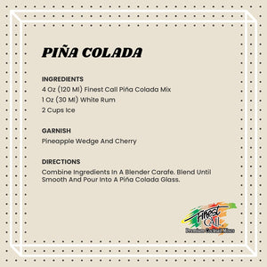 Finest Call Premium Pina Colada Drink Mix, 1 Liter Bottle (33.8 Fl Oz)