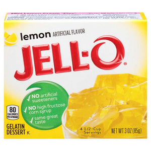 Jell-O Lemon Gelatin Mix 3 Ounce Box (Pack of 6)