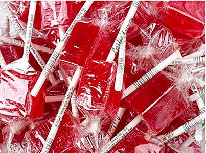 Cinnamon Cube Lollipops Suckers 12 Count Red Square Shaped Candy Lollipops