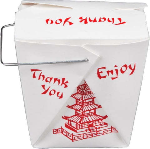 Image of Pack of 50 Chinese Take Out Boxes Pagoda 16 oz/Pint Size Party Favor and Food Pail