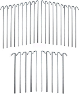 IIT 71021 9 inch 30-Piece Galvanized Steel Tent Pegs-Garden Stakes, Silver