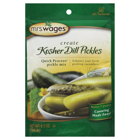 Image of Mrs. Wages Quick Process Kosher Dill Pickle Mix, 6.5-Ounce Packets (Pack of 12)