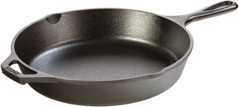Image of Lodge Seasoned Cast Iron Skillet with Scrub Brush- 10.25 inches Cast Iron Frying Pan With 10 inch Bristle Brush