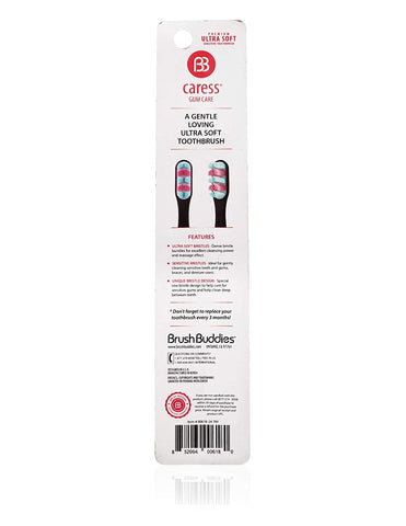 Image of Brush Buddies Caress Toothbrushes with Patented Ultra Soft and Sensitive Bristles 6pk