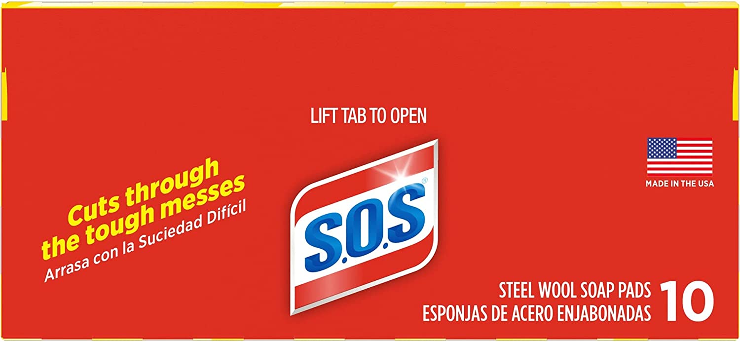 S.O.S-10002 , Steel Wool Soap Pads, 10 Ct