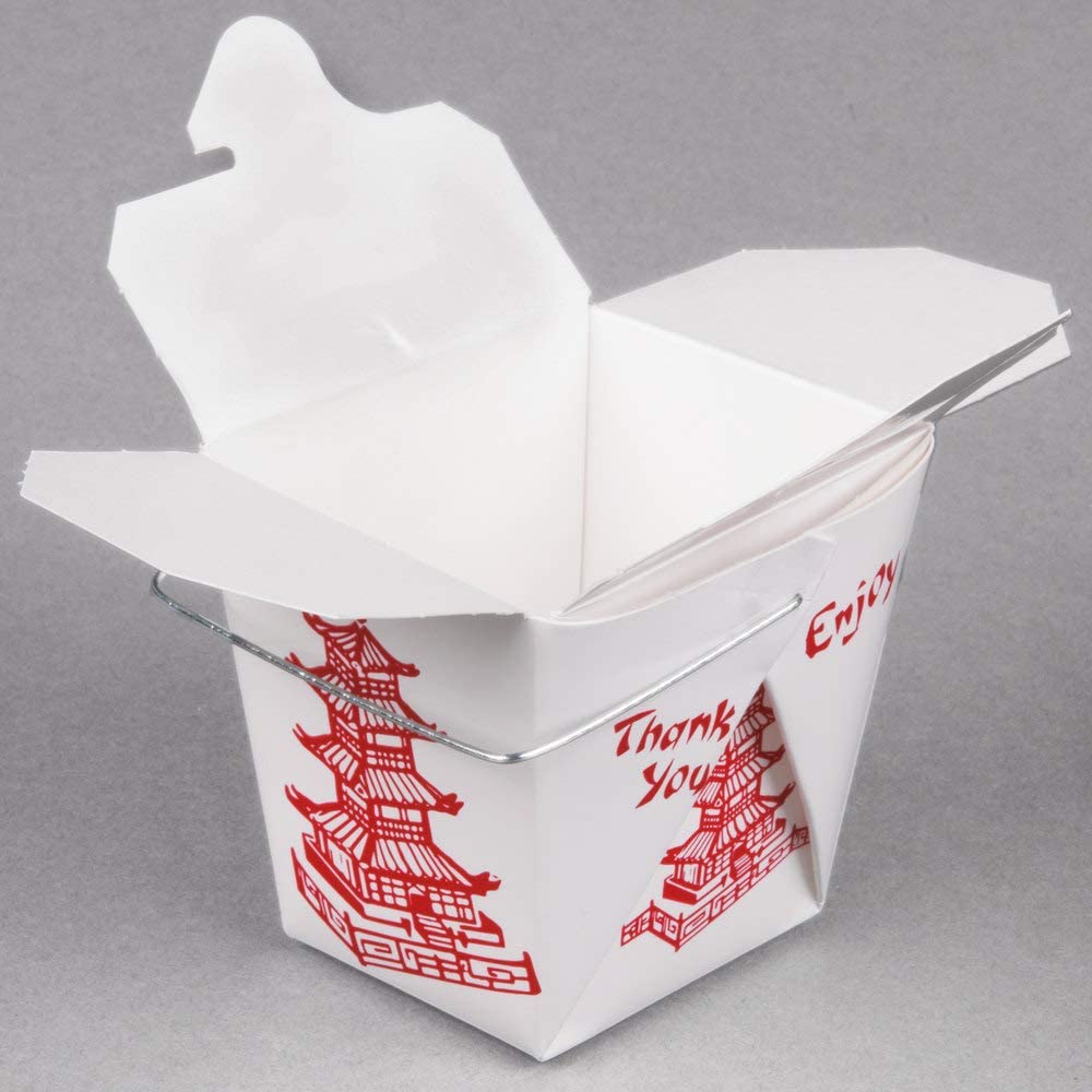 Chinese Take Out Boxes PAGODA 8 oz/Half Pint Party Favor and Food Pail