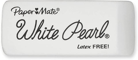 Image of Paper Mate White Pearl Premium Erasers, White, 3 Pack (70624) (2 x 3 pack)