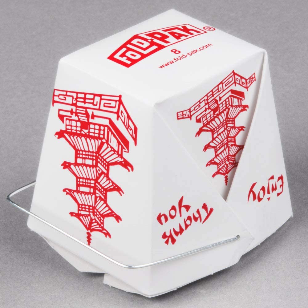 Chinese Take Out Boxes PAGODA 8 oz/Half Pint Party Favor and Food Pail