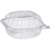 Small Clear Plastic Hinged Food Container 6x6 for Sandwich Salad Party Favor Cake Piece (Pack of 75)