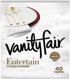 Vanity Fair Entertain Dinner Napkins, 3-Ply, 40 ct