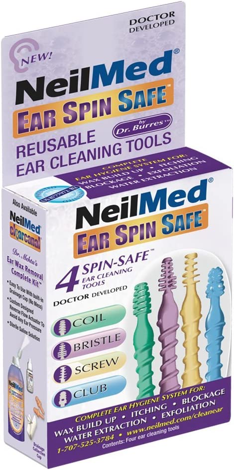 NeilMed Ear Spin Safe - 4 Spin-Safe Reusable Ear Cleaning Tools