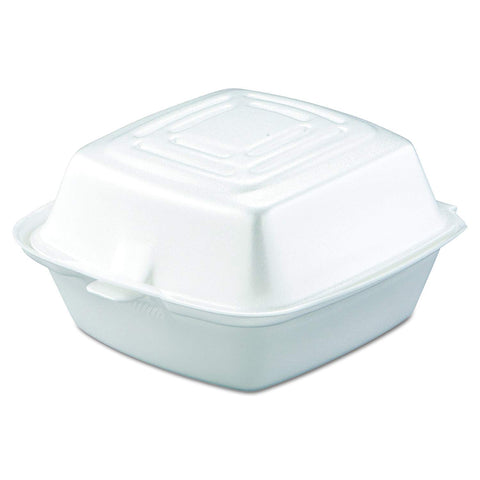Dart 50HT1 Foam 5 Inch Medium White Hinged Container