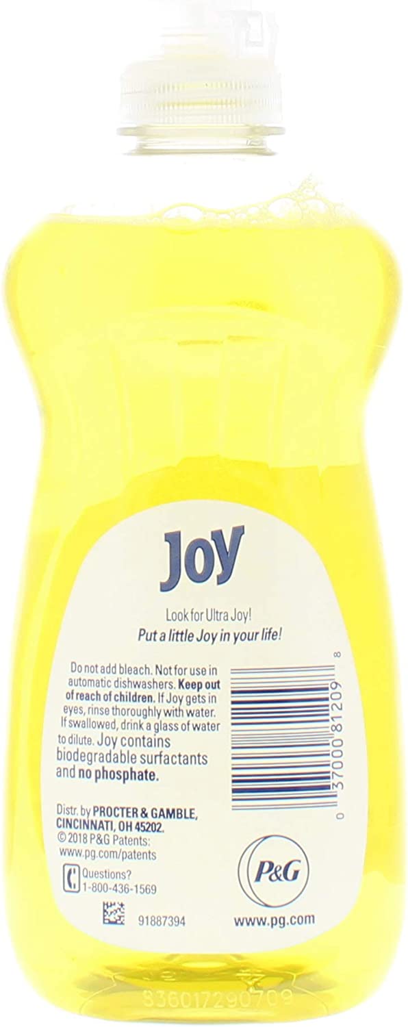 3 Pk. Joy Non-Ultra Dishwashing Liquid Lemon Scent 12.6 Fl Oz (37.8 Fl. Oz Total)
