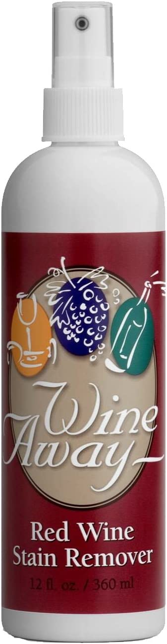 Wine Away Stain Remover Spray - Removes Coffee, Pet, and Ink Stains on Clothes, Carpet, and Upholstery - Natural Citrus Scent Spot Cleaner - 12 oz