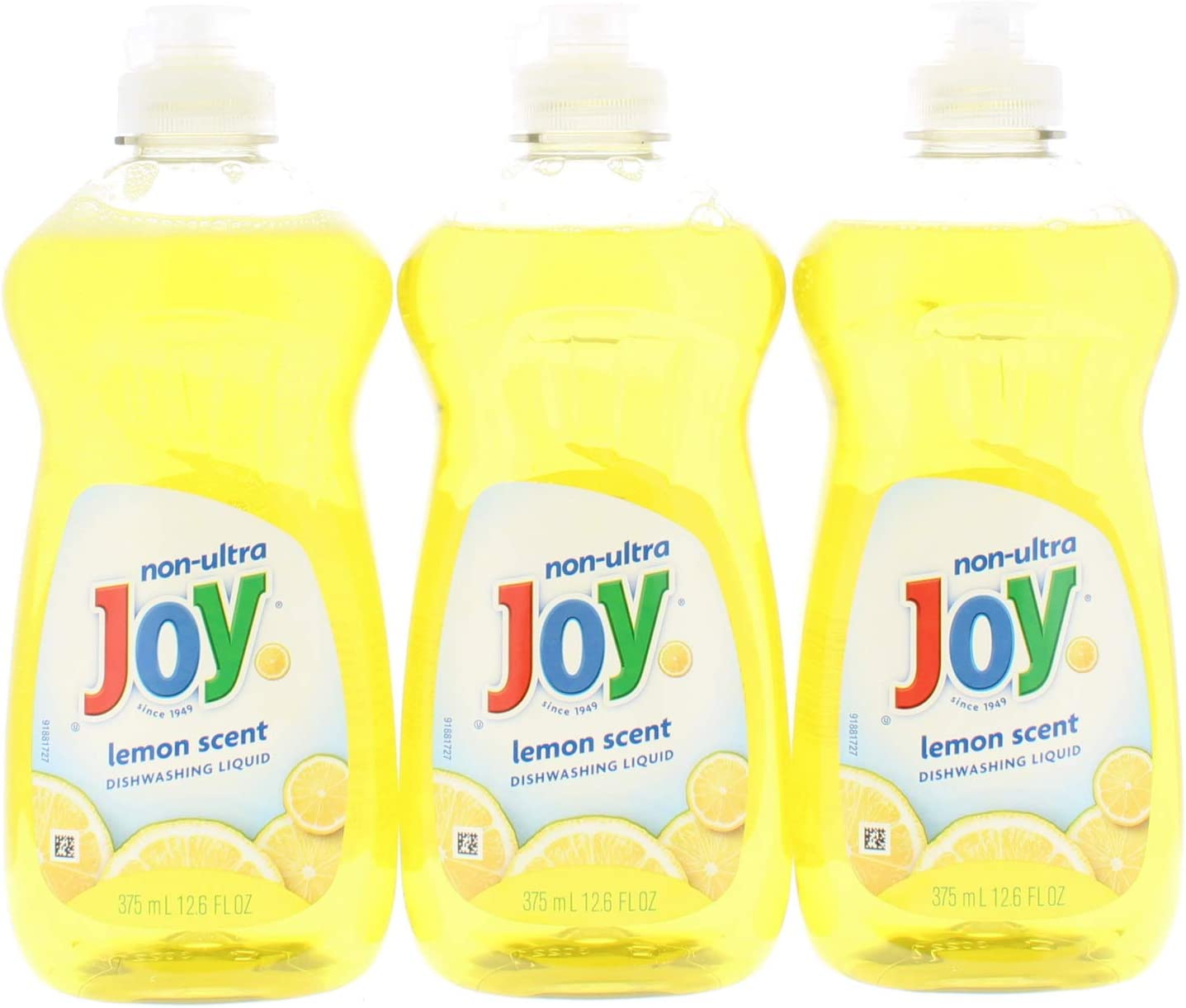 3 Pk. Joy Non-Ultra Dishwashing Liquid Lemon Scent 12.6 Fl Oz (37.8 Fl. Oz Total)