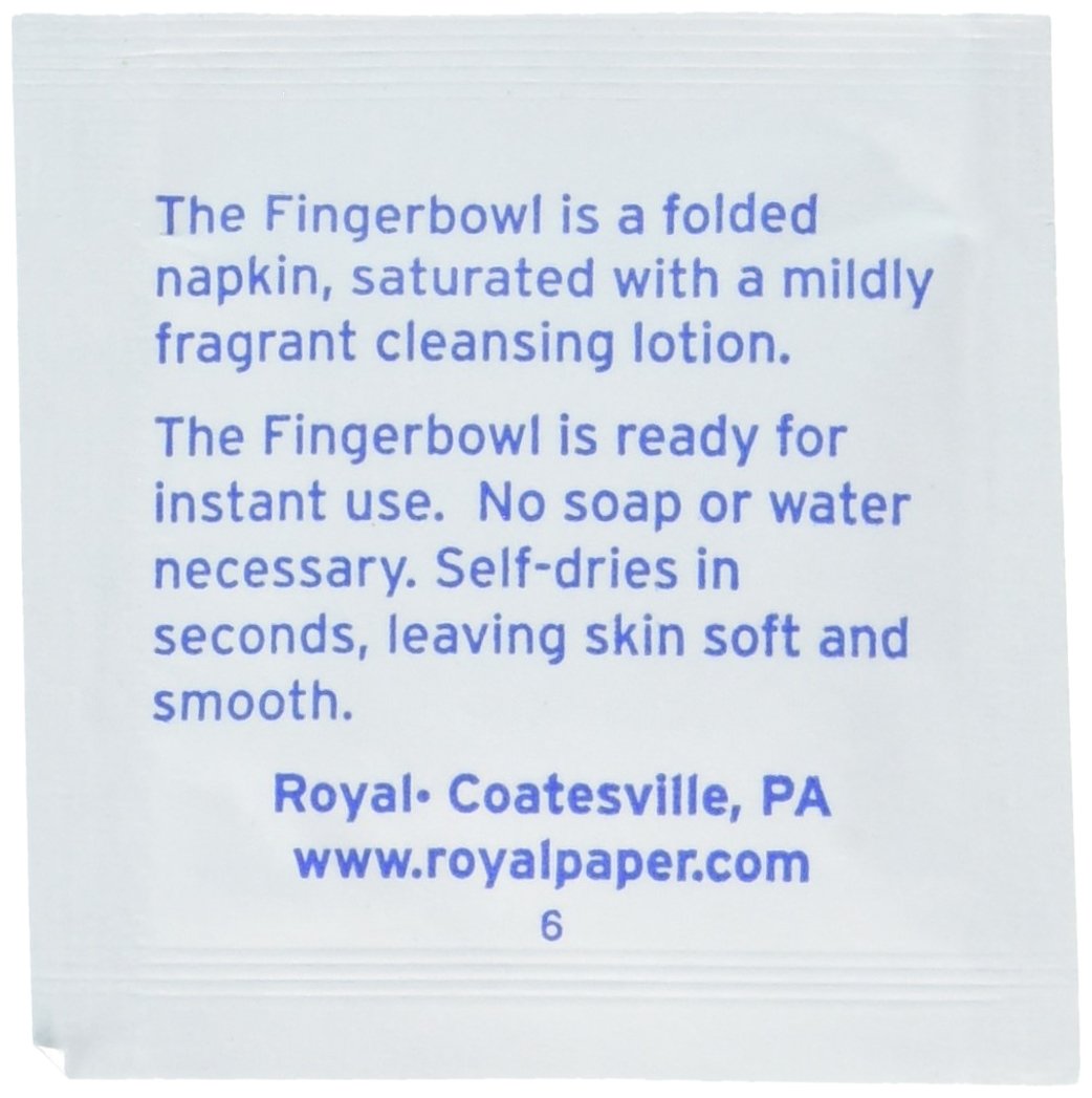 Royal Moist Wet Wipe Towelette, Individually Wrapped, Package of 1000, White