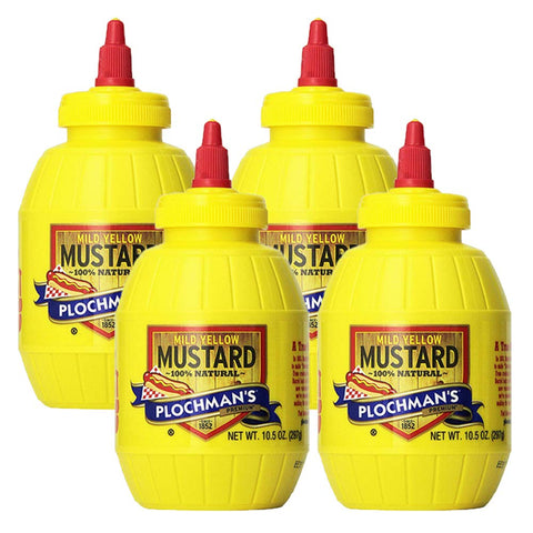 Image of Plochman's Original Mild Classic Yellow Mustard, 10.5 Oz (4 Pack)
