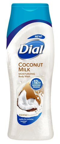 Image of Dial Moisturizing Body Wash - Coconut Milk - 12 HR Moisture Release - Net Wt. 16 FL OZ (473 mL) Per Bottle - Pack of 4 Bottles