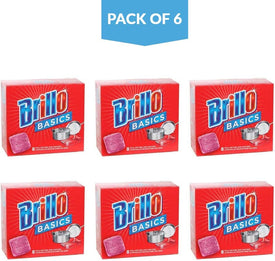 Brillo Basics Steel-Wool Soap Pads, 8-ct. Boxes - Pack of 6