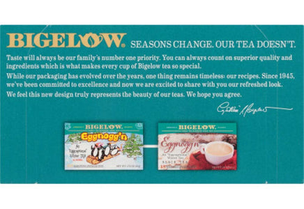 Bigelow Holiday Flavors Tea Bundle - 3 Items: 1 Box each: Eggnogg'n, Ginger Snappish, and Peppermint Bark Flavors