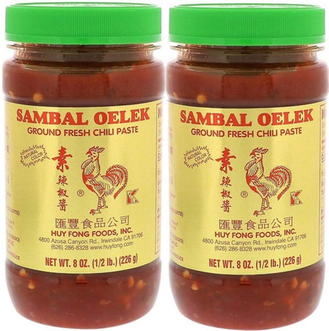 Image of Sambal Oelek 06107 Ground Fresh Chili Paste 8 Oz (Pack of 2), Made of Chilies with No Other Additives Such as Garlic or Spices for a More Simpler
