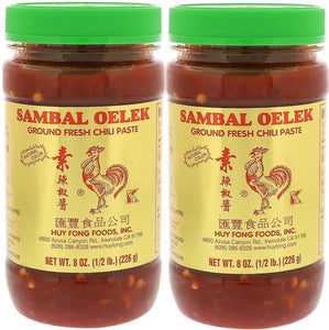 Sambal Oelek 06107 Ground Fresh Chili Paste 8 Oz (Pack of 2), Made of Chilies with No Other Additives Such as Garlic or Spices for a More Simpler