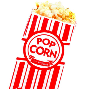 Carnival Style Paper Popcorn Bags, 1oz bags, Red & White Striped, Movie Theater Popcorn Bags