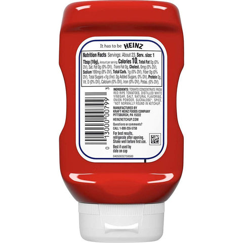 Image of Heinz Tomato Ketchup, No Sugar Added, 13 Ounces (Pack of 2)